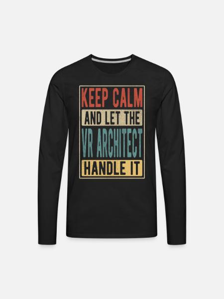 Vr Architect Retro Gift - Men's Premium Long Sleeve T-Shirt - black