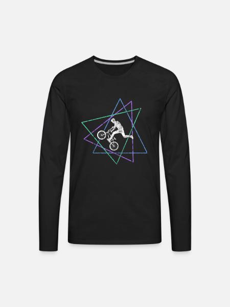 Geometric BMX Stunt Rider - Men's Premium Long Sleeve T-Shirt - black
