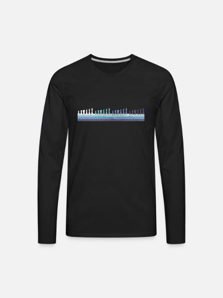 Gradient Chess Pieces Silhouette - Men's Premium Long Sleeve T-Shirt - black