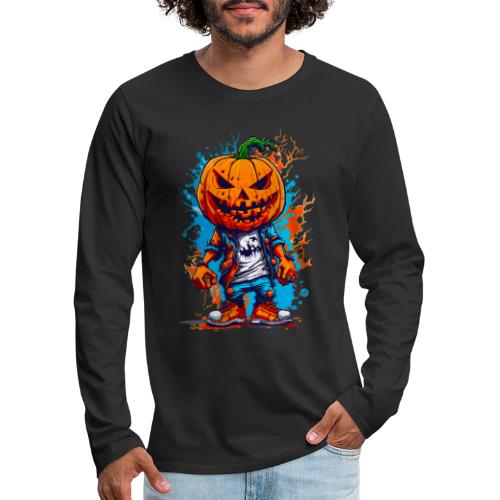Elevate Halloween with Our Pumpkin Head T-Shirt! - Men's Premium Long Sleeve T-Shirt