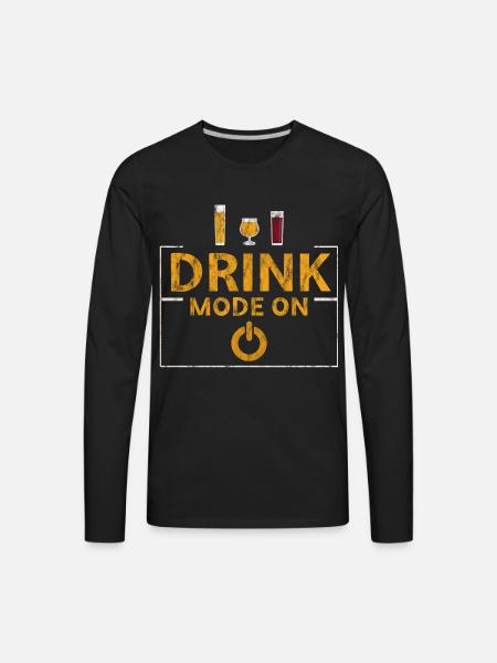 Drink Mode On 5 - Men's Premium Long Sleeve T-Shirt - black