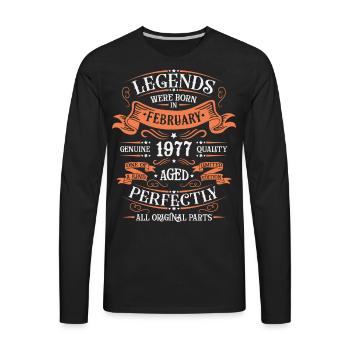 February 1977| February 1977 anniversary 1977 - Men's Premium Long Sleeve T-Shirt - black - Front - Jose (178cm)
