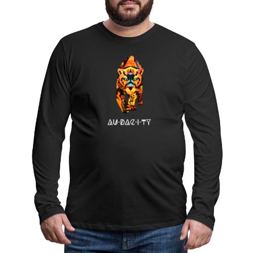 Audacity T shirt Design white letter - Men's Premium Long Sleeve T-Shirt