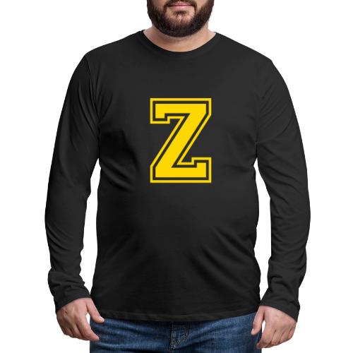 Letter Z – Capital Athletic Alphabet Monogram - Men's Premium Long Sleeve T-Shirt