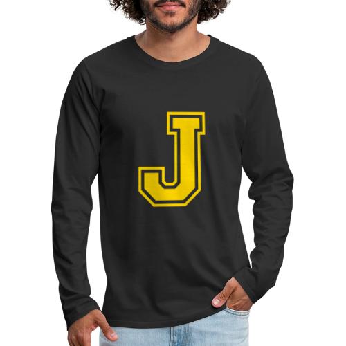 Letter J – Capital Athletic Alphabet Monogram - Men's Premium Long Sleeve T-Shirt