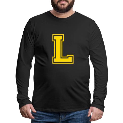 Letter L – Capital Athletic Alphabet Monogram - Men's Premium Long Sleeve T-Shirt