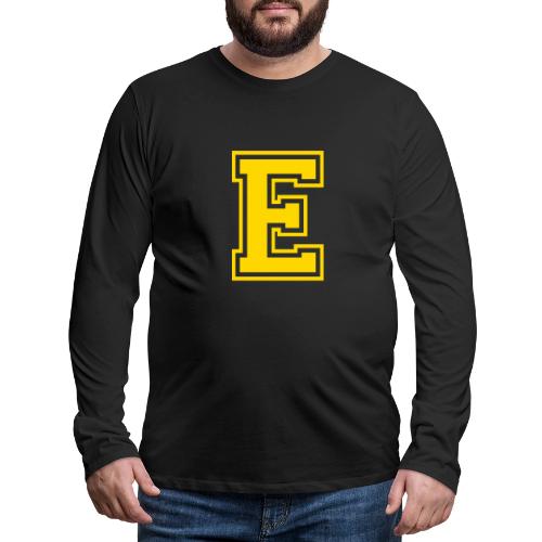 Letter E – Capital Athletic Alphabet Monogram - Men's Premium Long Sleeve T-Shirt