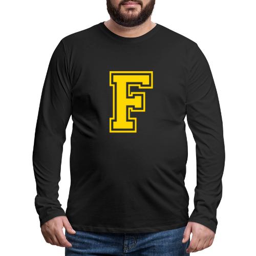 Letter F – Capital Athletic Alphabet Monogram - Men's Premium Long Sleeve T-Shirt