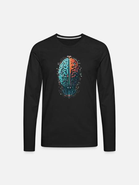 Coding Brain - Men's Premium Long Sleeve T-Shirt - black