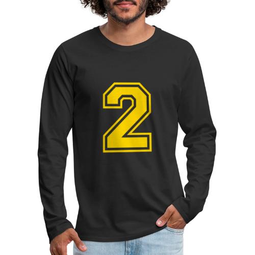 Number 2 in a classic athletic collegiate font - Men's Premium Long Sleeve T-Shirt