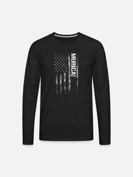 Murica. - American Flag - Men's Premium Long Sleeve T-Shirt - black
