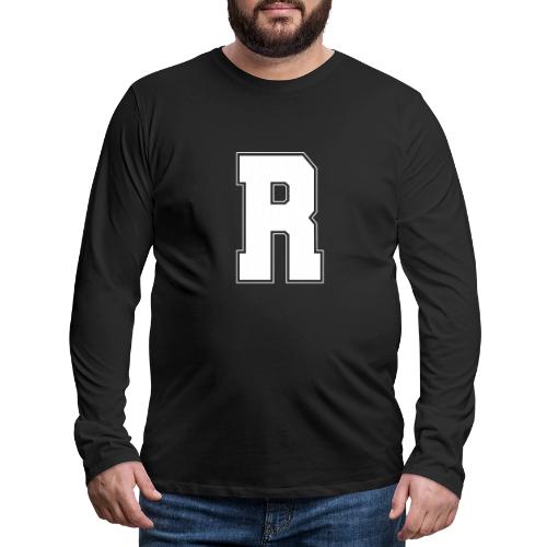 White Letter R – Varsity Alphabet Monogram - Men's Premium Long Sleeve T-Shirt