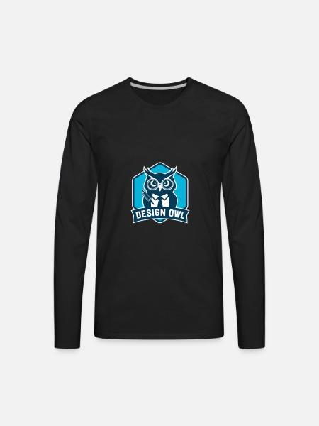 Design Owl - Men's Premium Long Sleeve T-Shirt - black