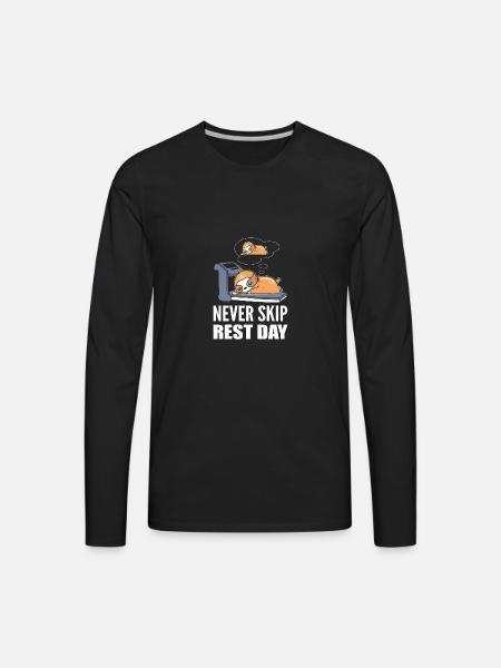 Never Skip Sleepyhead Gift - Men's Premium Long Sleeve T-Shirt - black
