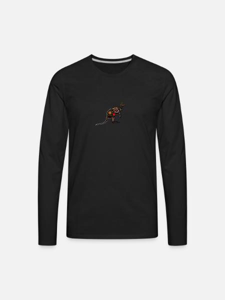 Aboriginal Art Kangaroo - Men's Premium Long Sleeve T-Shirt - black