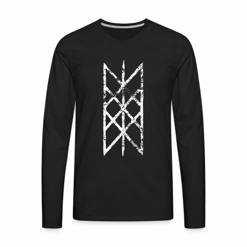 Net of Wyrd grid Skulds web Bindrune symbol - Men's Premium Long Sleeve T-Shirt