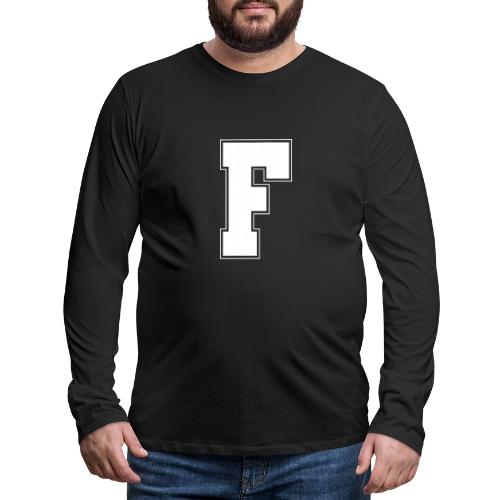 White Letter F – Varsity Alphabet Monogram - Men's Premium Long Sleeve T-Shirt