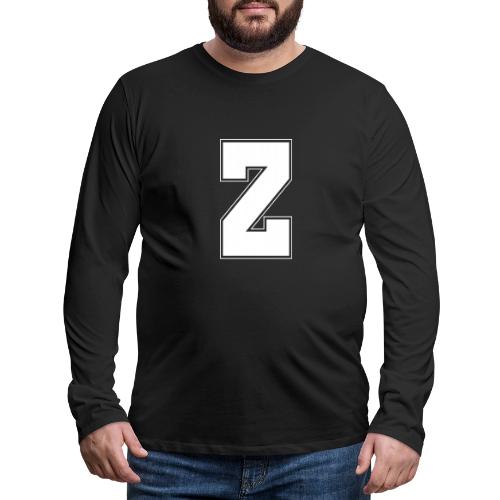 White Letter Z – Varsity Alphabet Monogram - Men's Premium Long Sleeve T-Shirt