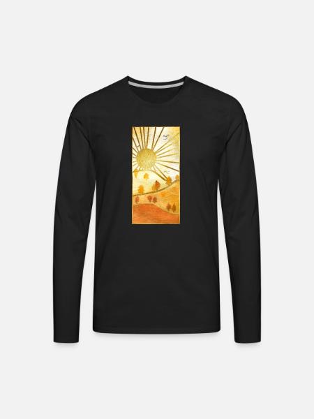 Landscape Sun - Men's Premium Long Sleeve T-Shirt - black