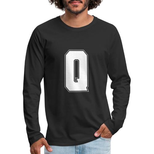 White Letter Q – Varsity Alphabet Monogram - Men's Premium Long Sleeve T-Shirt