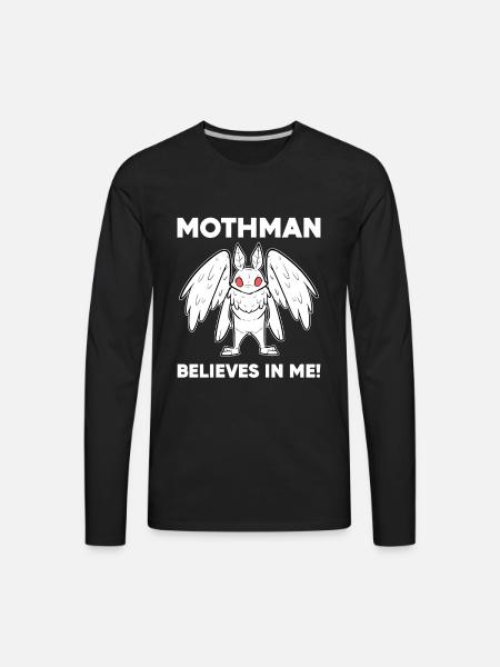 Mothman Believes In Me - Men's Premium Long Sleeve T-Shirt - black