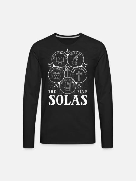 5 Solas, Protestant Christian Reformation - Men's Premium Long Sleeve T-Shirt - black