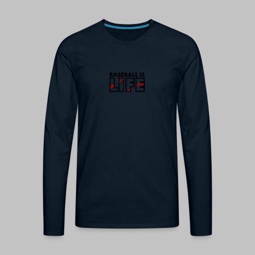 Baseball is life logo - Large - Men's Premium Long Sleeve T-Shirt