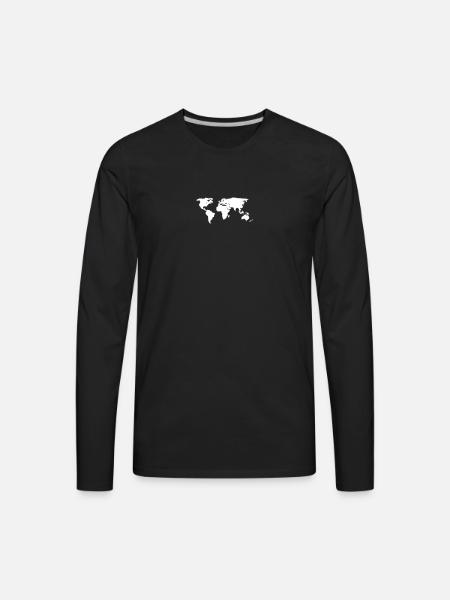 World Map - Men's Premium Long Sleeve T-Shirt - black