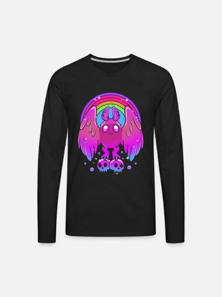 Pastel Gothic Rainbow Mothman - Men's Premium Long Sleeve T-Shirt - black