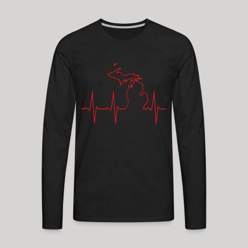 Michigan Heartbeat - Men's Premium Long Sleeve T-Shirt
