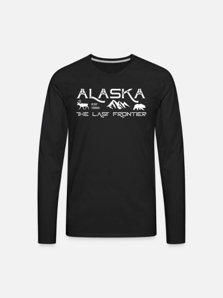Rustic Alaska The Last Frontier Alaskan Outdoors - Men's Premium Long Sleeve T-Shirt - black