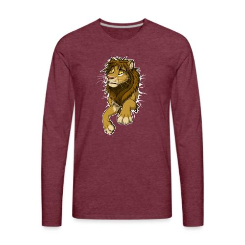 STUCK Lion (white cracks) - Men's Premium Long Sleeve T-Shirt