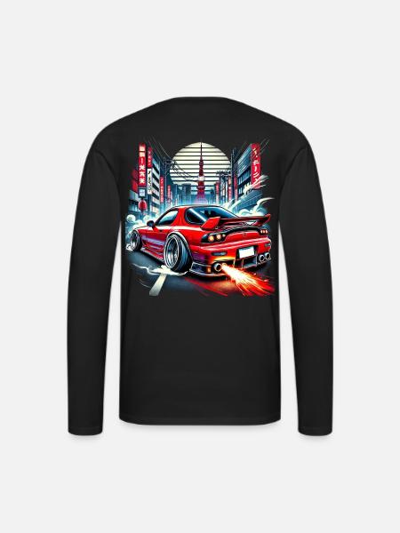 Mazda RX-7 cartoonish design - Men's Premium Long Sleeve T-Shirt - black