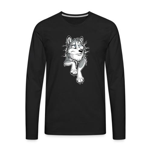 STUCK Husky Grey (double-sided) - Men's Premium Long Sleeve T-Shirt