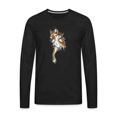 STUCK Wolf Caramel (double-sided) - Men's Premium Long Sleeve T-Shirt