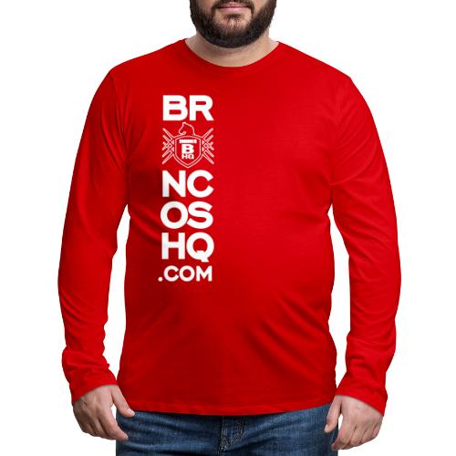 BroncosHQ Vertical Text White - Men's Premium Long Sleeve T-Shirt