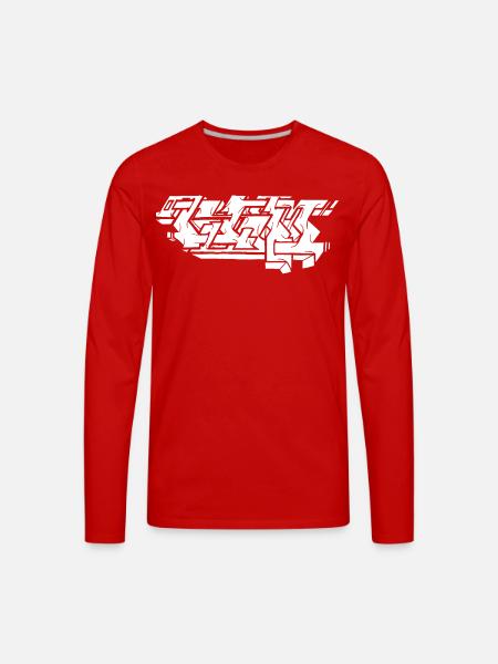 Graffiti Piece - White - Men's Premium Long Sleeve T-Shirt - red