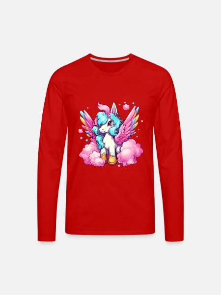 Pegasus - Men's Premium Long Sleeve T-Shirt - red