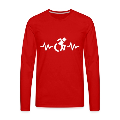 Wheelchair heartbeat, for wheelchair users # - Men's Premium Long Sleeve T-Shirt