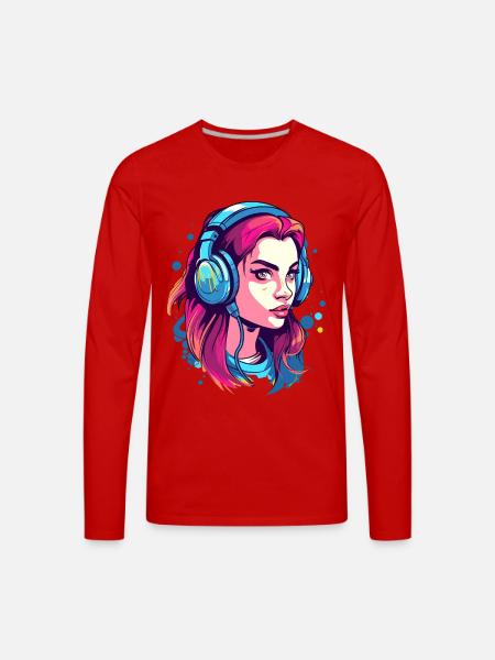 Gamer Girl - Men's Premium Long Sleeve T-Shirt - red