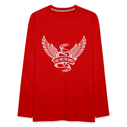 Love Gives You Wings, Heart With Wings - Men's Premium Long Sleeve T-Shirt
