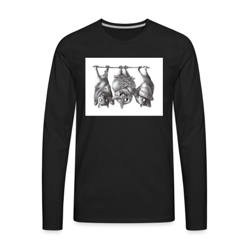Vampire Owl with Bats - Men's Premium Long Sleeve T-Shirt
