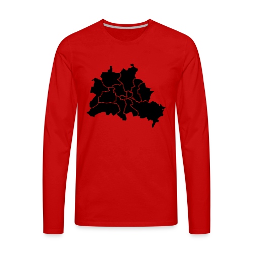Berlin map, districts - Men's Premium Long Sleeve T-Shirt