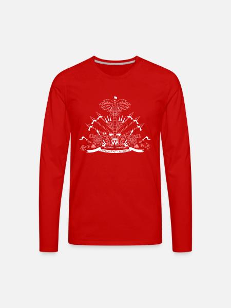 Haiti Coat of Arms - Men's Premium Long Sleeve T-Shirt - red
