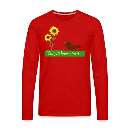 Chicken and Sunflowers - Men's Premium Long Sleeve T-Shirt