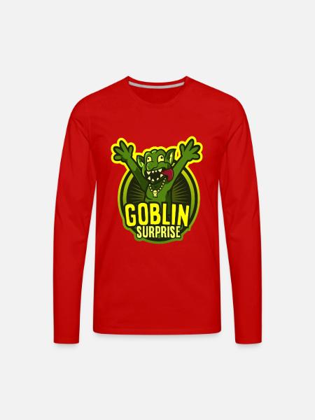 SURPRISED GOBLIN - Men's Premium Long Sleeve T-Shirt - red