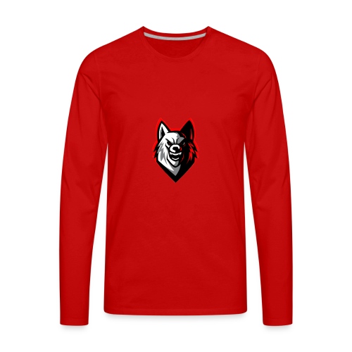 clean wolf logo by akther brothers no watermark - Men's Premium Long Sleeve T-Shirt