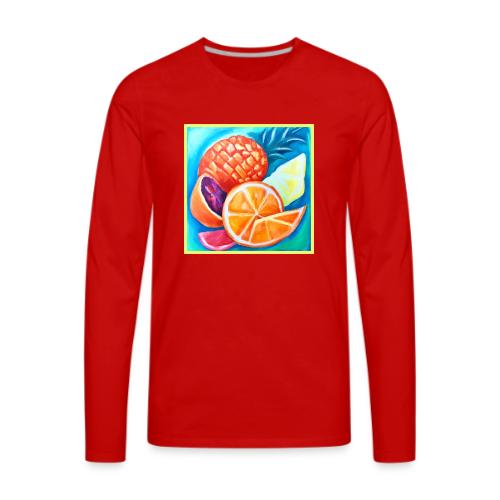 Colorful Neon Tropical Fruits - Men's Premium Long Sleeve T-Shirt