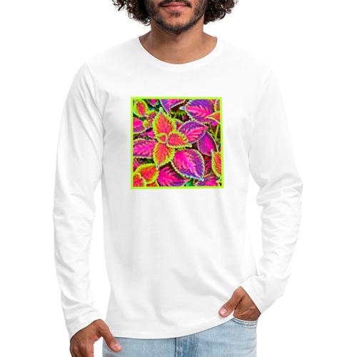 Vivid ChromaLeaf Harmony Pattern - Men's Premium Long Sleeve T-Shirt