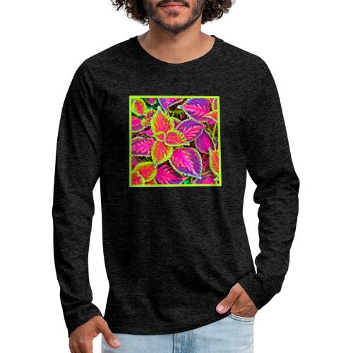 Vivid ChromaLeaf Harmony Pattern - Men's Premium Long Sleeve T-Shirt